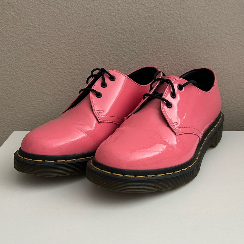 Dr. Martens Pink Patent Oxford Shoes